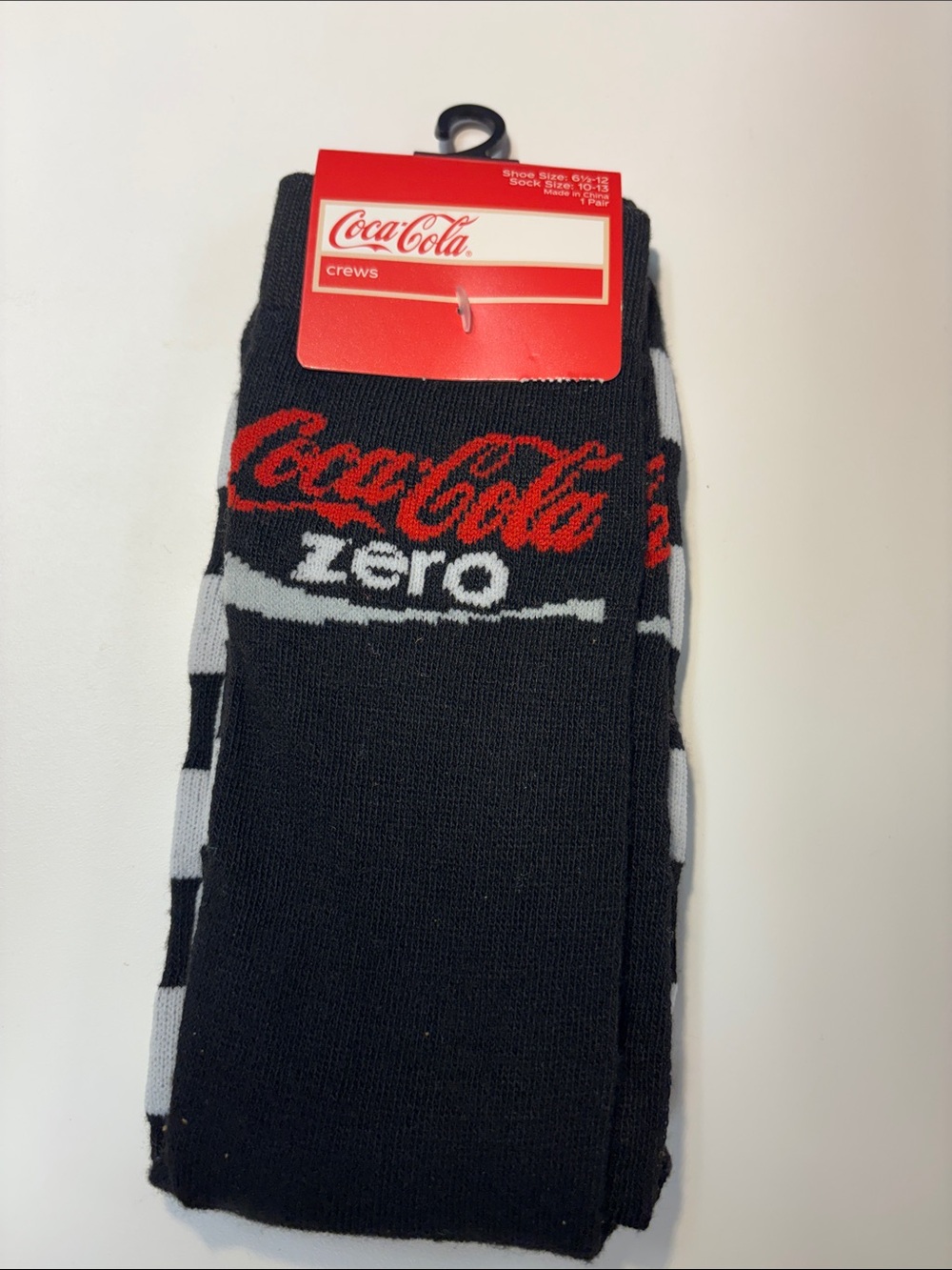 Coca Cola Black, Red & White 'Zero' Crew Socks